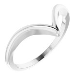 14K White V Ring photo