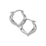 Carla 14K White Gold Small Heart Shaped Hoop Earrings photo