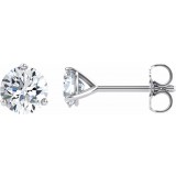 14K White 5 mm Round Forever Oneu2122 Moissanite Earrings photo