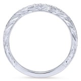 Gabriel & Co. 14k White Gold Victorian Diamond Wedding Band photo 2