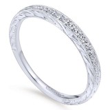 Gabriel & Co. 14k White Gold Victorian Diamond Wedding Band photo 3