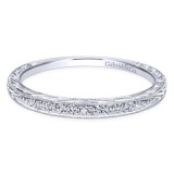 Gabriel & Co. 14k White Gold Victorian Diamond Wedding Band photo