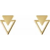 14K Yellow Geometric Earrings photo 2