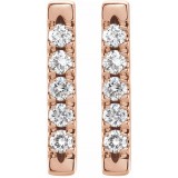 14K Rose 1/8 CTW Diamond French-Set Bar Earrings photo 2