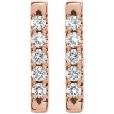 14K Rose 1/8 CTW Diamond French-Set Bar Earrings photo 2
