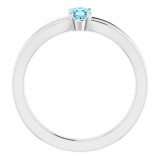 14K White Aquamarine Youth Solitaire Ring photo 2