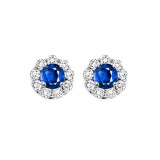 Gems One 14Kt White Gold Diamond (3/4Ctw) & Sapphire (5/8 Ctw) Earring photo