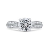 Shah Luxury 14K White Gold Diamond Engagement Ring (Semi-Mount) photo