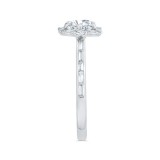 Shah Luxury 14K White Gold Round Cut Diamond Halo Engagement Ring (Semi-Mount) photo 3