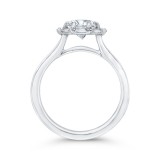 Shah Luxury 14K White Gold Round Cut Diamond Halo Engagement Ring (Semi-Mount) photo 4