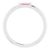 14K White Pink Tourmaline Stackable Ring photo 2
