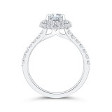 Shah Luxury 14K White Gold Oval Diamond Double Halo Engagement Ring  (With Center) photo 4