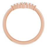 14K Rose Diamond Graduated V Ring photo 2