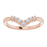 14K Rose Diamond Graduated V Ring photo 3