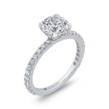 Shah Luxury 14K White Gold Round Diamond Classic Engagement Ring (Semi-Mount) photo 2