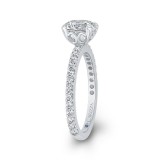 Shah Luxury 14K White Gold Round Diamond Classic Engagement Ring (Semi-Mount) photo 3
