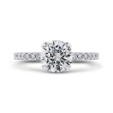 Shah Luxury 14K White Gold Round Diamond Classic Engagement Ring (Semi-Mount) photo