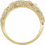 14K Yellow 1/2 CTW Diamond Leaf Ring photo 2