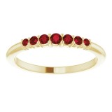 14K Yellow Mozambique Garnet Stackable Ring photo 3