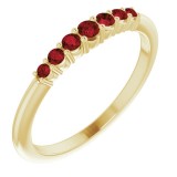 14K Yellow Mozambique Garnet Stackable Ring photo