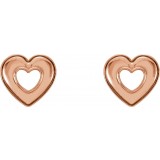 14K Rose 8.5x8 mm Heart Earrings photo 4