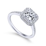 Gabriel & Co. 14k White Gold Contemporary Halo Engagement Ring photo 3