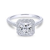 Gabriel & Co. 14k White Gold Contemporary Halo Engagement Ring photo