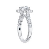 Shah Luxury 14K White Gold Round Halo Diamond Engagement Ring (Semi-Mount) photo 2