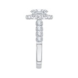 Shah Luxury 14K White Gold Round Halo Diamond Engagement Ring (Semi-Mount) photo 3