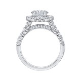 Shah Luxury 14K White Gold Round Halo Diamond Engagement Ring (Semi-Mount) photo 4