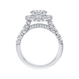 Shah Luxury 14K White Gold Round Halo Diamond Engagement Ring (Semi-Mount) photo 4