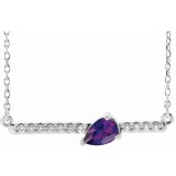 14K White Amethyst & 1/10 CTW Diamond 18 Necklace photo