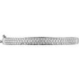 14K White 3 CTW Diamond Pave' Bangle 7 Bracelet photo 2