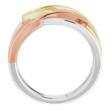 14K Tri-Color Criss-Cross Ring photo 2