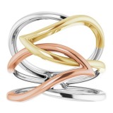 14K Tri-Color Criss-Cross Ring photo 3