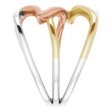 14K Tri-Color Criss-Cross Ring photo 4