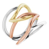 14K Tri-Color Criss-Cross Ring photo
