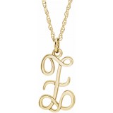 14K Yellow Script Initial Z 16-18 Necklace photo