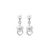 Sterling Silver Diamond Stacked Hearts earrings photo