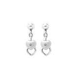 Sterling Silver Diamond Stacked Hearts earrings photo