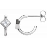 14K White 1/3 CTW Diamond Hoop Earrings photo