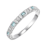 Gems One 10Kt White Gold Diamond (1/10Ctw) & Blue Topaz (1/6 Ctw) Ring photo