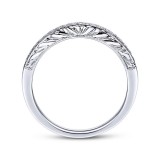 Gabriel & Co. 14k White Gold Victorian Curved Wedding Band photo 2