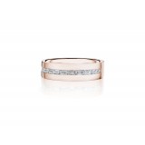 Henri Daussi 6mm Men's Wedding Band MB134 14k Gold Rose 0.69 Ctw. photo
