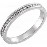 14K White Stackable Bead Ring photo