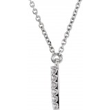 14K White Initial H 1/8 CTW Diamond 16 Necklace photo 2