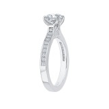 Shah Luxury 14K White Gold Cut Round Diamond Cathedral Style Engagement Ring (Semi-Mount) photo 3