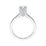 Shah Luxury 14K White Gold Cut Round Diamond Cathedral Style Engagement Ring (Semi-Mount) photo 4