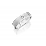 Henri Daussi 6mm Men's Wedding Band  Platinum White 0.10 CtB photo 2