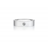 Henri Daussi 6mm Men's Wedding Band  Platinum White 0.10 CtB photo